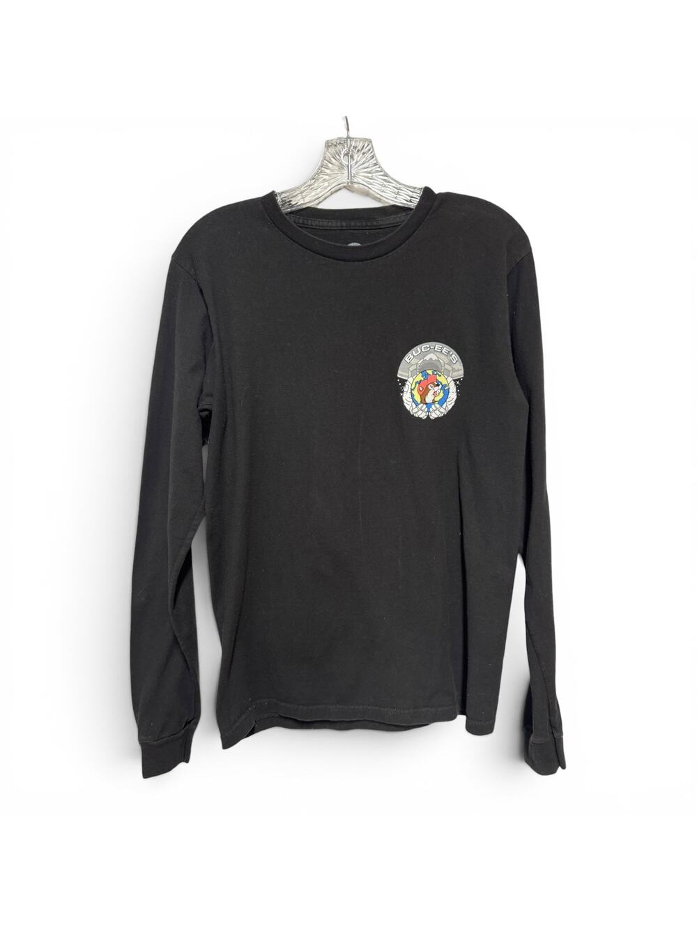 Buc-ee's Astronaut Long Sleeve Graphic T-Shirt Black Small